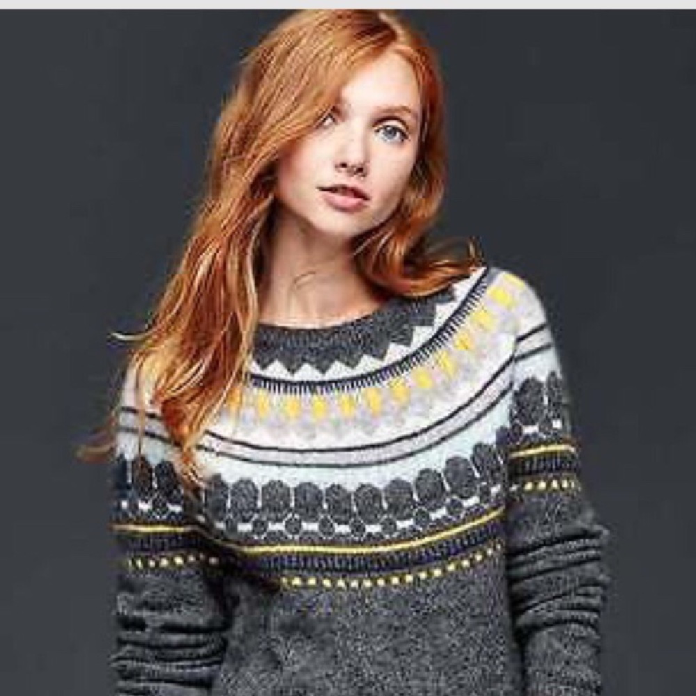 GAP Mohair/Wool Blend Fair Isle Sweater